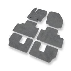 Tapis de sol velours pour Ford S-Max I (2006-2015) - Premium tapis de voiture - gris - DGS Autodywan