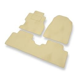 Tapis de sol velours pour Honda Civic VII (3 portes, 4 portes) (2001-2005) - Premium tapis de voiture - beige - DGS Autodywan