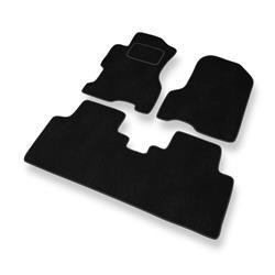 Tapis de sol velours pour Honda Civic VII (5 portes) (2001-2005) - Premium tapis de voiture - noir - DGS Autodywan