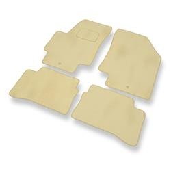 Tapis de sol velours pour Hyundai Accent III (2006-2011) - Premium tapis de voiture - beige - DGS Autodywan