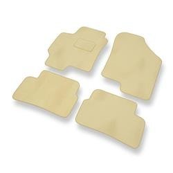 Tapis de sol velours pour Hyundai Coupe III (2002-2009) - Premium tapis de voiture - beige - DGS Autodywan