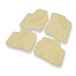 Tapis de sol velours pour Hyundai i30 I (2007-2011) - Premium tapis de voiture - beige - DGS Autodywan