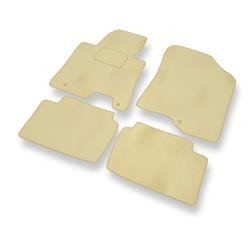 Tapis de sol velours pour Hyundai i30 II (2012-2017) - Premium tapis de voiture - beige - DGS Autodywan