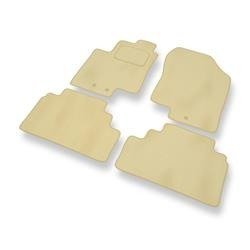 Tapis de sol velours pour Hyundai ix20 (2010-2015) - Premium tapis de voiture - beige - DGS Autodywan