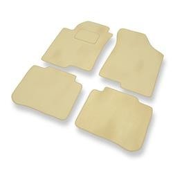 Tapis de sol velours pour Kia Cerato I (2003-2008) - Premium tapis de voiture - beige - DGS Autodywan