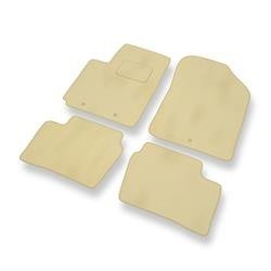 Tapis de sol velours pour Kia Picanto II (2011-2016) - Premium tapis de voiture - beige - DGS Autodywan