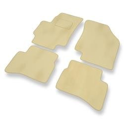 Tapis de sol velours pour Kia Rio II (2005-2011) - Premium tapis de voiture - beige - DGS Autodywan