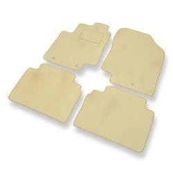 Tapis de sol velours pour Kia Rio III (2011-2016) - Premium tapis de voiture - beige - DGS Autodywan