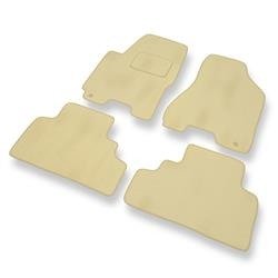 Tapis de sol velours pour Kia Sportage II (2004-2010) - Premium tapis de voiture - beige - DGS Autodywan