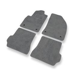 Tapis de sol velours pour Mazda 2 II (2003-2007) - Premium tapis de voiture - gris - DGS Autodywan