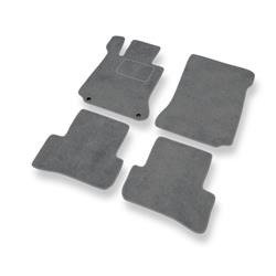 Tapis de sol velours pour Mercedes-Benz Classe C W204 (2007-2014) - Premium tapis de voiture - gris - DGS Autodywan