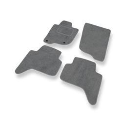 Tapis de sol velours pour Mitsubishi L200 IV (2006-2015) - Premium tapis de voiture - gris - DGS Autodywan