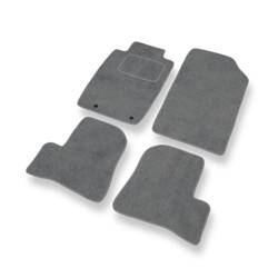 Tapis de sol velours pour Peugeot 206 I (1998-2012) - Premium tapis de voiture - gris - DGS Autodywan