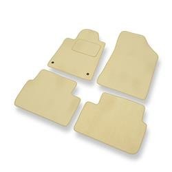 Tapis de sol velours pour Peugeot 407 (2004-2011) - Premium tapis de voiture - beige - DGS Autodywan