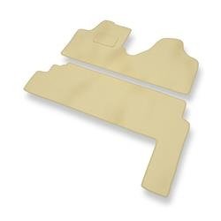 Tapis de sol velours pour Peugeot Expert II (2007-2016) - Premium tapis de voiture - beige - DGS Autodywan