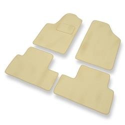 Tapis de sol velours pour Peugeot Partner I (1997-2010) - Premium tapis de voiture - beige - DGS Autodywan