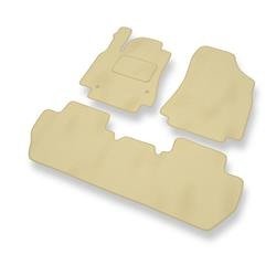 Tapis de sol velours pour Peugeot Partner II (2008-2018) - Premium tapis de voiture - beige - DGS Autodywan