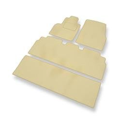 Tapis de sol velours pour Renault Espace IV (2002-2014) - Premium tapis de voiture - beige - DGS Autodywan