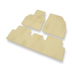 Tapis de sol velours pour Renault Scenic II (2003-2009) - Premium tapis de voiture - beige - DGS Autodywan