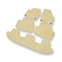 Tapis de sol velours pour Seat Alhambra II (2010-2020) - Premium tapis de voiture - beige - DGS Autodywan