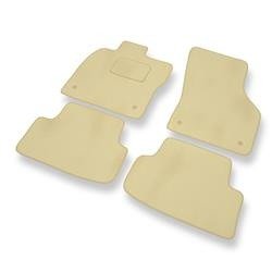 Tapis de sol velours pour Skoda Octavia III (2013-2019) - Premium tapis de voiture - beige - DGS Autodywan