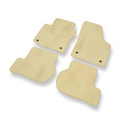 Tapis de sol velours pour Volkswagen Golf V, VI (2003-2012) - Premium tapis de voiture - beige - DGS Autodywan