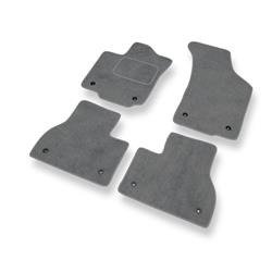 Tapis de sol velours pour Volkswagen Phaeton (version courte) (2002-2016) - Premium tapis de voiture - gris - DGS Autodywan