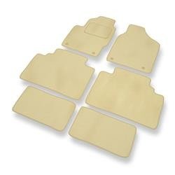 Tapis de sol velours pour Volkswagen Sharan I (1995-2000) - Premium tapis de voiture - beige - DGS Autodywan