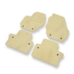 Tapis de sol velours pour Volvo V60 I (2010-2018) - Premium tapis de voiture - beige - DGS Autodywan