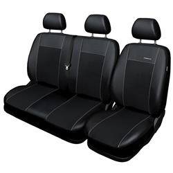 Housses de siège sur mesure pour Volkswagen Transporter T5 Bus (2003-2015) seulement les sièges avant - housse siege voiture - couverture siege - Auto-Dekor - Premium - noir