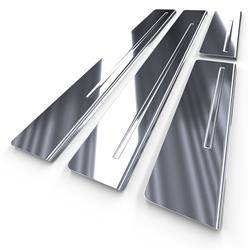 Protections de seuils de portes en acier pour Mitsubishi Space Star Hayon (5 portes) - (2014-....) - Croni - One Line - argent (brillant)