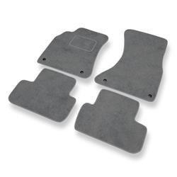 Tapis de sol velours pour Audi A5 I 8T (3 portes) (2007-2016) - Premium tapis de voiture - gris - DGS Autodywan