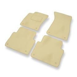 Tapis de sol velours pour Audi A8 II D3 (version courte) (2002-2010) - Premium tapis de voiture - beige - DGS Autodywan