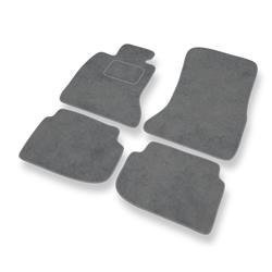 Tapis de sol velours pour BMW 7 V F01/F02 (2008-2015) - Premium tapis de voiture - gris - DGS Autodywan