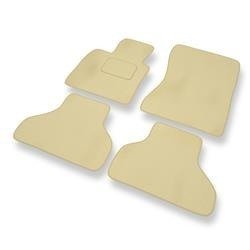 Tapis de sol velours pour BMW X6 I E71 (2008-2014) - Premium tapis de voiture - beige - DGS Autodywan