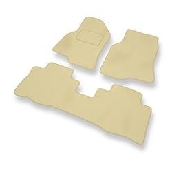 Tapis de sol velours pour Chevrolet Captiva I (2006-2011) - Premium tapis de voiture - beige - DGS Autodywan