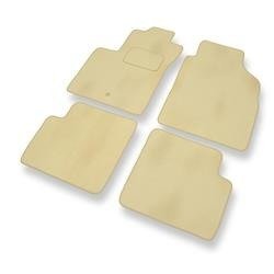 Tapis de sol velours pour Fiat 500 (2007-2012) - Premium tapis de voiture - beige - DGS Autodywan