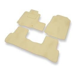 Tapis de sol velours pour Honda CR-V III (2007-2012) - Premium tapis de voiture - beige - DGS Autodywan