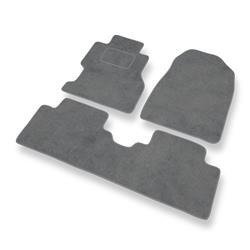 Tapis de sol velours pour Honda Civic VII (3 portes, 4 portes) (2001-2005) - Premium tapis de voiture - gris - DGS Autodywan