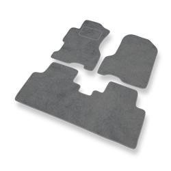 Tapis de sol velours pour Honda Civic VII (5 portes) (2001-2005) - Premium tapis de voiture - gris - DGS Autodywan