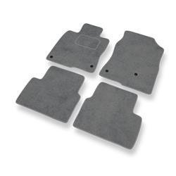 Tapis de sol velours pour Honda Civic X (3 portes, 5 portes) (2017-2021) - Premium tapis de voiture - gris - DGS Autodywan