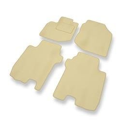 Tapis de sol velours pour Honda Jazz III (2008-2015) - Premium tapis de voiture - beige - DGS Autodywan