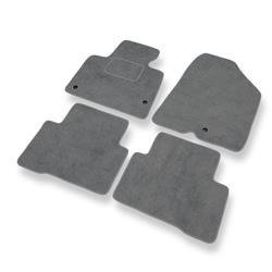 Tapis de sol velours pour Hyundai Santa Fe III (2012-2018) - Premium tapis de voiture - gris - DGS Autodywan