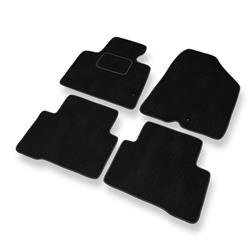 Tapis de sol velours pour Hyundai Santa Fe III (2012-2018) - Premium tapis de voiture - noir - DGS Autodywan