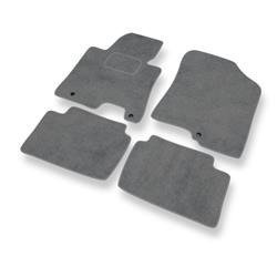 Tapis de sol velours pour Hyundai i30 II (2012-2017) - Premium tapis de voiture - gris - DGS Autodywan