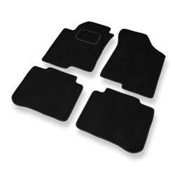 Tapis de sol velours pour Kia Cerato I (2003-2008) - Premium tapis de voiture - noir - DGS Autodywan