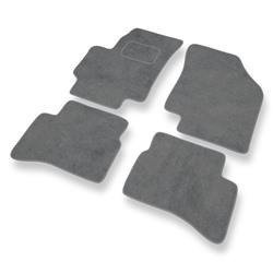 Tapis de sol velours pour Kia Rio II (2005-2011) - Premium tapis de voiture - gris - DGS Autodywan