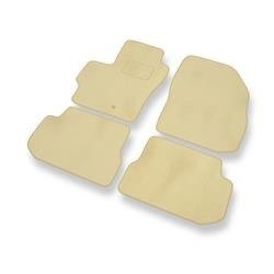 Tapis de sol velours pour Mazda 3 I (2003-2009) - Premium tapis de voiture - beige - DGS Autodywan