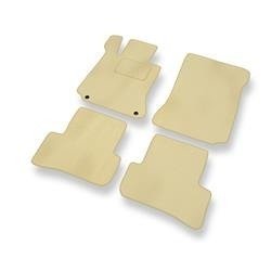 Tapis de sol velours pour Mercedes-Benz Classe C W204 (2007-2014) - Premium tapis de voiture - beige - DGS Autodywan