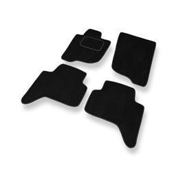 Tapis de sol velours pour Mitsubishi L200 IV (2006-2015) - Premium tapis de voiture - noir - DGS Autodywan